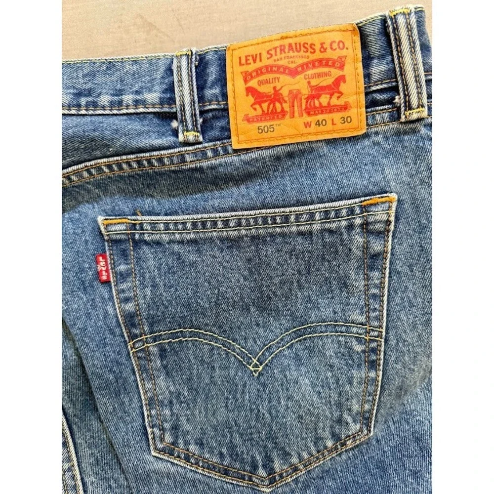Levi's 505 Jeans Mens 40 Blue‎ Denim Straight Loose Pocketed Men 40X30.